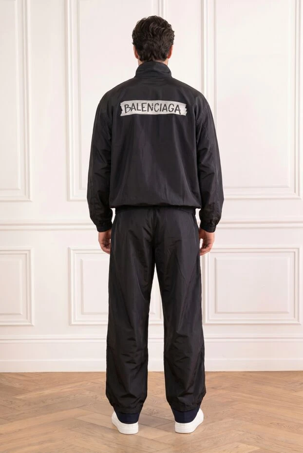 Balenciaga мужской спортивный костюм оверсайз в черном цвете с логотипом 193947 - фото 3