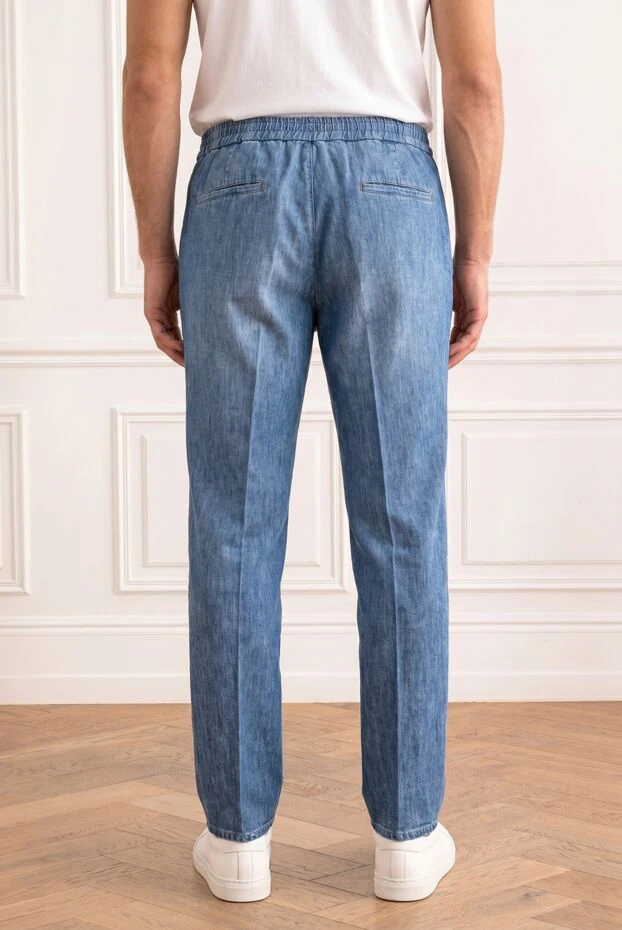 Brunello Cucinelli men's blue lightweight denim trousers 193959 - photo 2