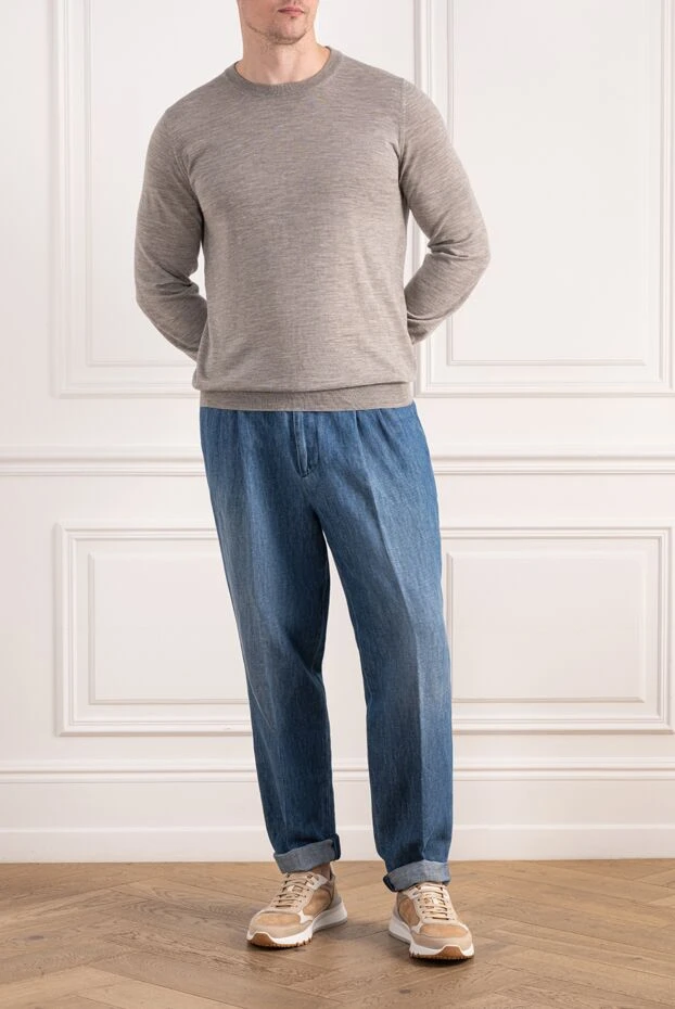 Brunello Cucinelli ерлерге арналған көк түсті жеңіл джинсы шалбар 193959 - фото 3