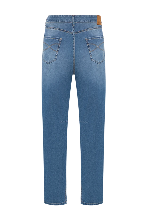 Brunello Cucinelli men's blue skinny jeans with logo embroidery 193960 - photo 3