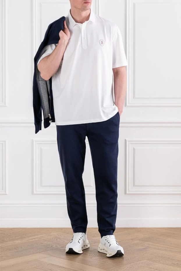Brunello Cucinelli white polo shirt with a neat shield patch 193968 - photo 2