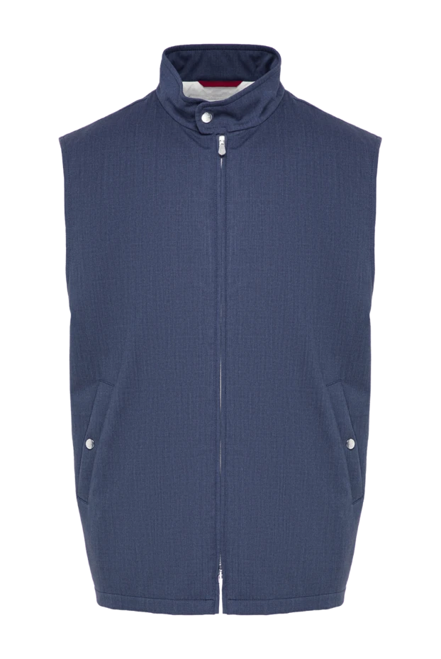 Men's classic wool vest in a gray-blue shade - photo 1
