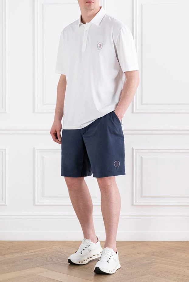 Brunello Cucinelli мужские трикотажные шорты с деликатной вышивкой бренда 193983 - фото 1