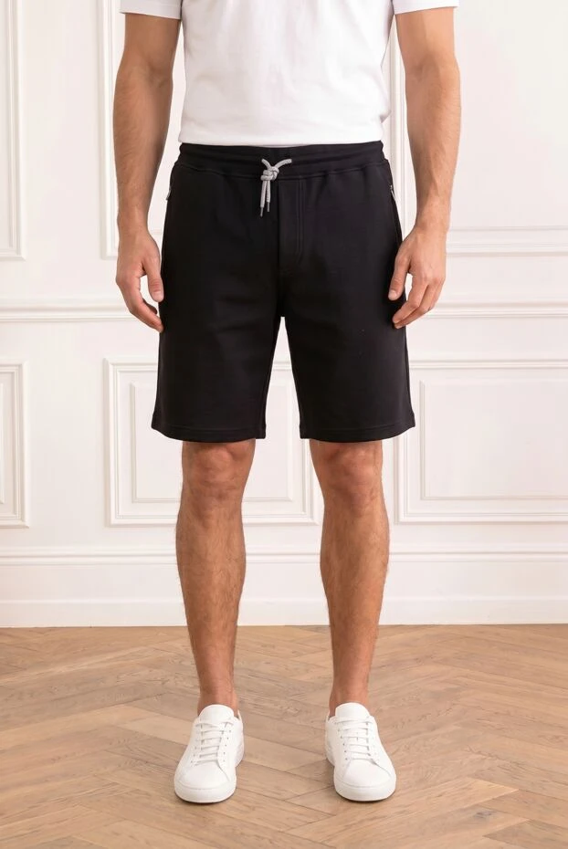 Brunello Cucinelli мужские черные спортивные шорты на шнурке с карманами 193985 - фото 2