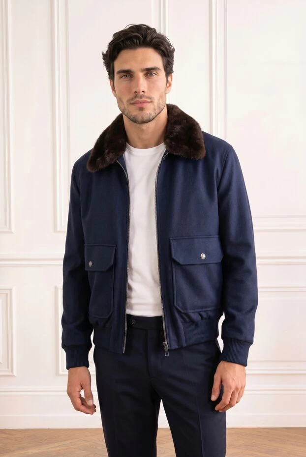 Men's demi-season bomber jacket in aviator style - photo 1