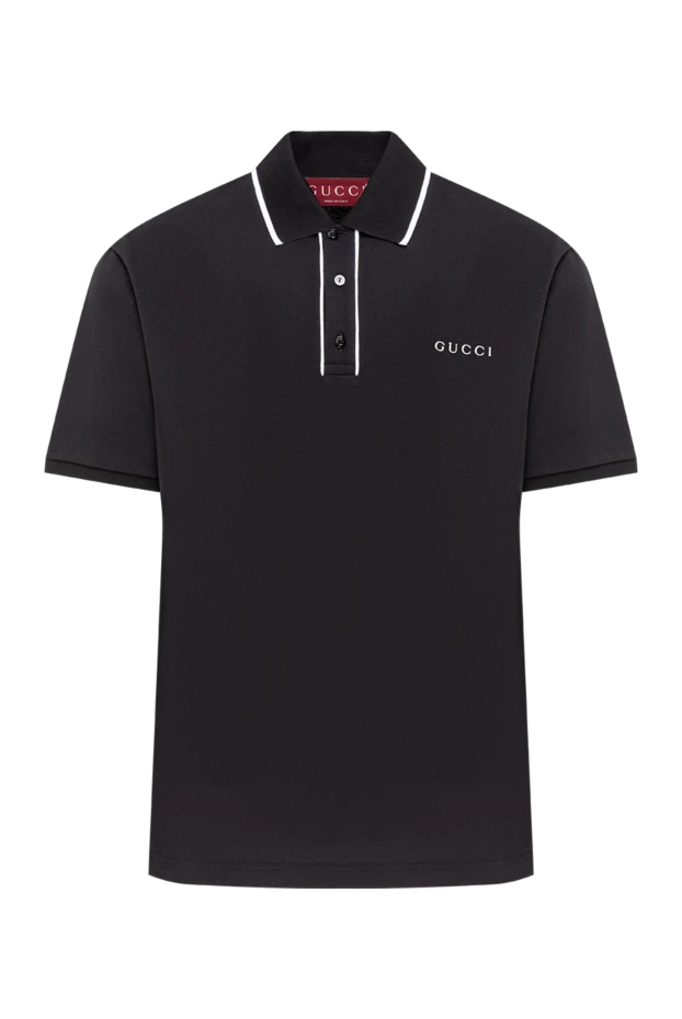 Gucci men's polo shirt with white stripes on the collar and placket 194033 - photo 1