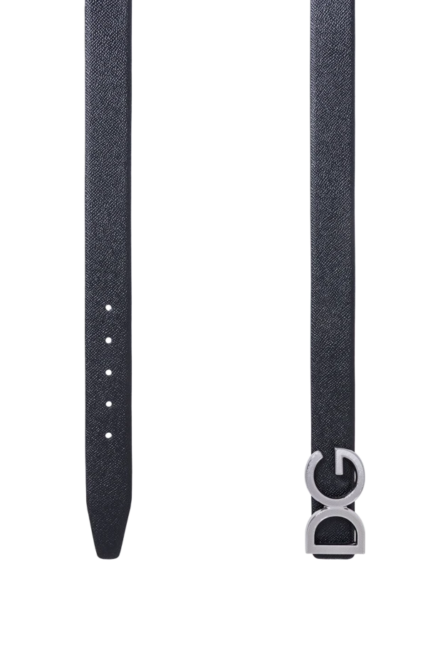 Dolce & Gabbana men's black textured dauphine leather belt with dg buckle 194097 - photo 3