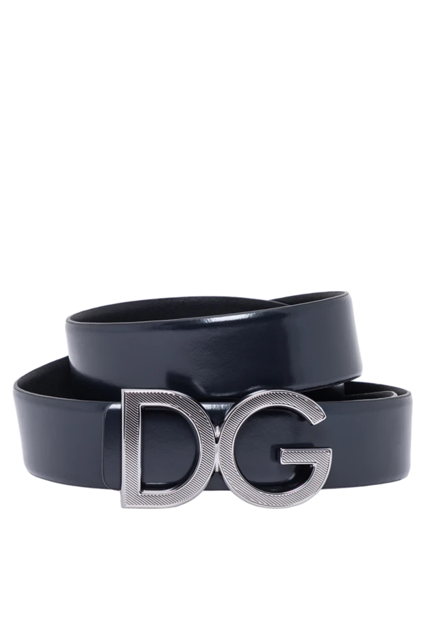 Dolce & Gabbana men's blue leather belt made of smooth calfskin 194099 - photo 1