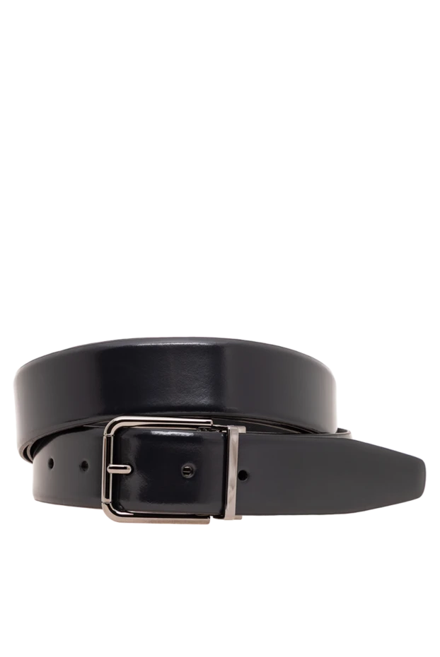 Dolce & Gabbana dark blue smooth leather belt with patinated buckle 194101 - photo 1