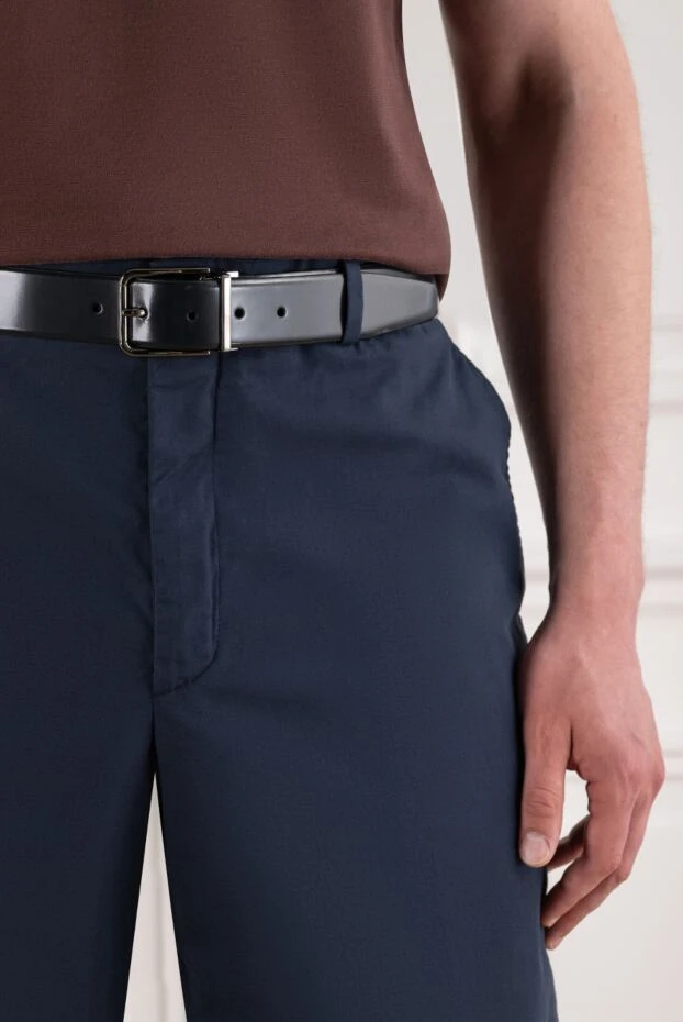 Dolce & Gabbana dark blue smooth leather belt with patinated buckle 194101 - photo 2