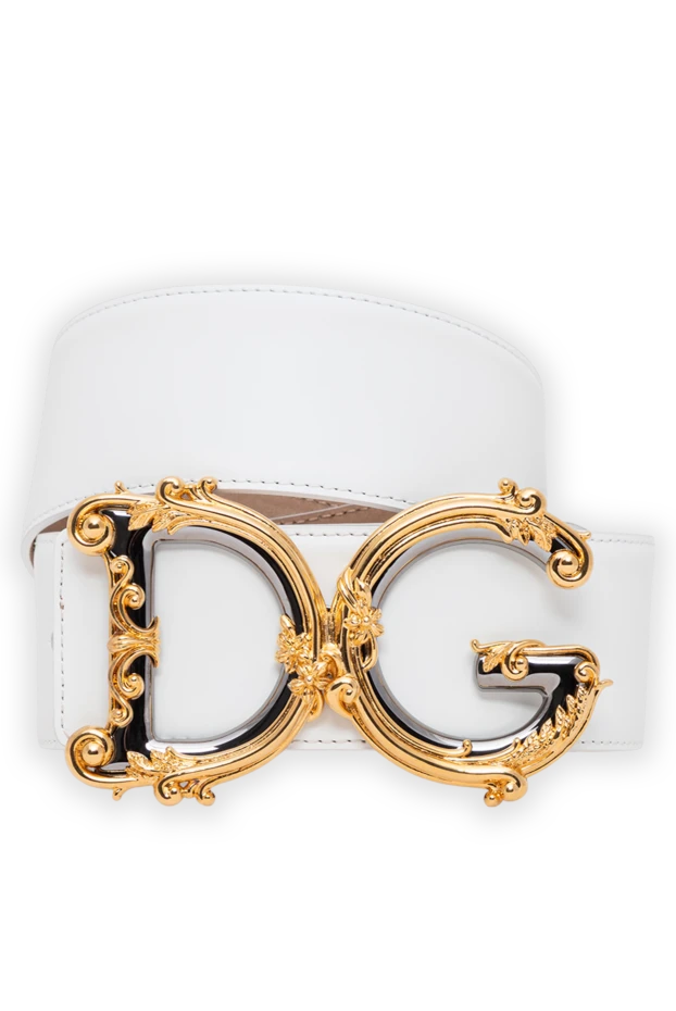 Dolce & Gabbana dg логотипі және хрусталь әшекейлері бар бұзау терісінен жасалған белдік 194102 - фото 1