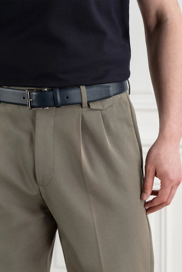 A.Testoni classic men's belt with a polished steel buckle 194120 - photo 2