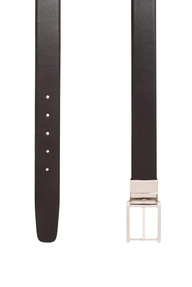 A.Testoni men's brown smooth leather belt with rectangular buckle 194124 - photo 3