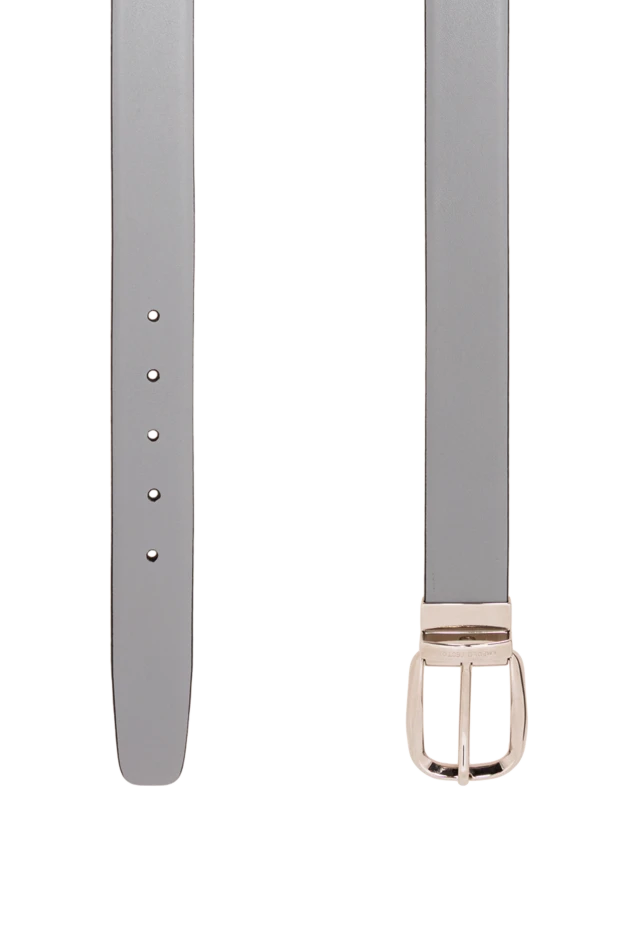 A.Testoni smoked ash leather belt with metal buckle 194128 - photo 3