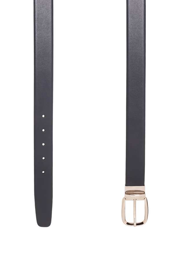 A.Testoni an ink blue leather belt with a gracefully rounded metal buckle 194133 - photo 3