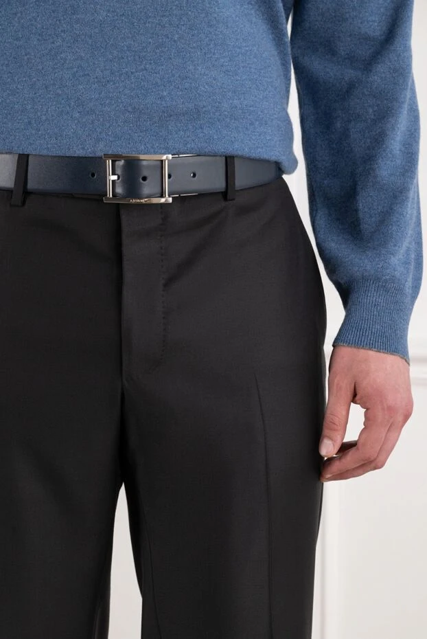 A.Testoni premium men's belt made of smooth genuine leather in dark blue 194136 - photo 2