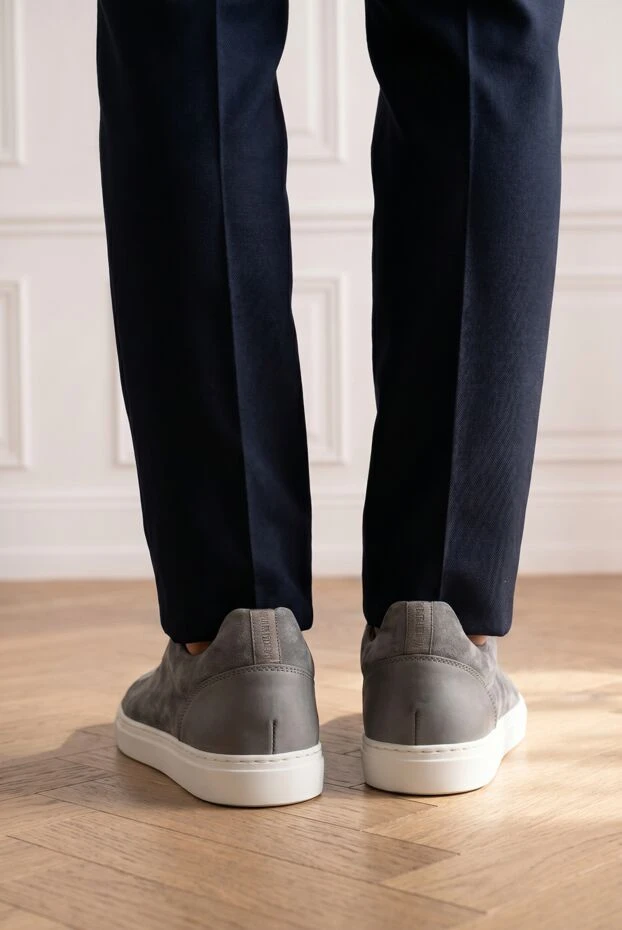 Andrea Ventura grey suede slip-on sneakers with a flexible contrast sole 194149 - photo 3