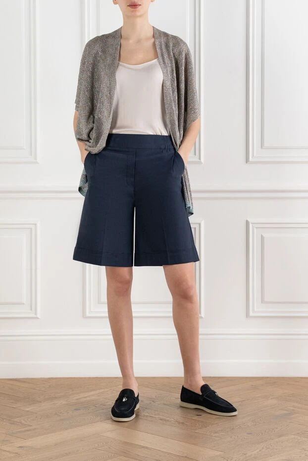D.Exterior long blue shorts with a classic cut and high waist 194180 - photo 2
