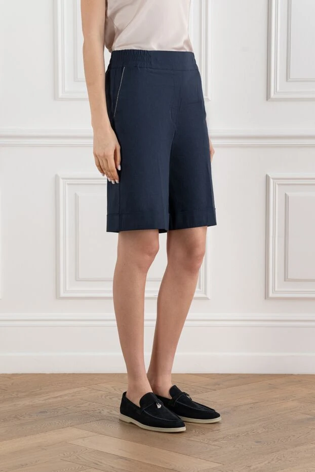 D.Exterior long blue shorts with a classic cut and high waist 194180 - photo 3