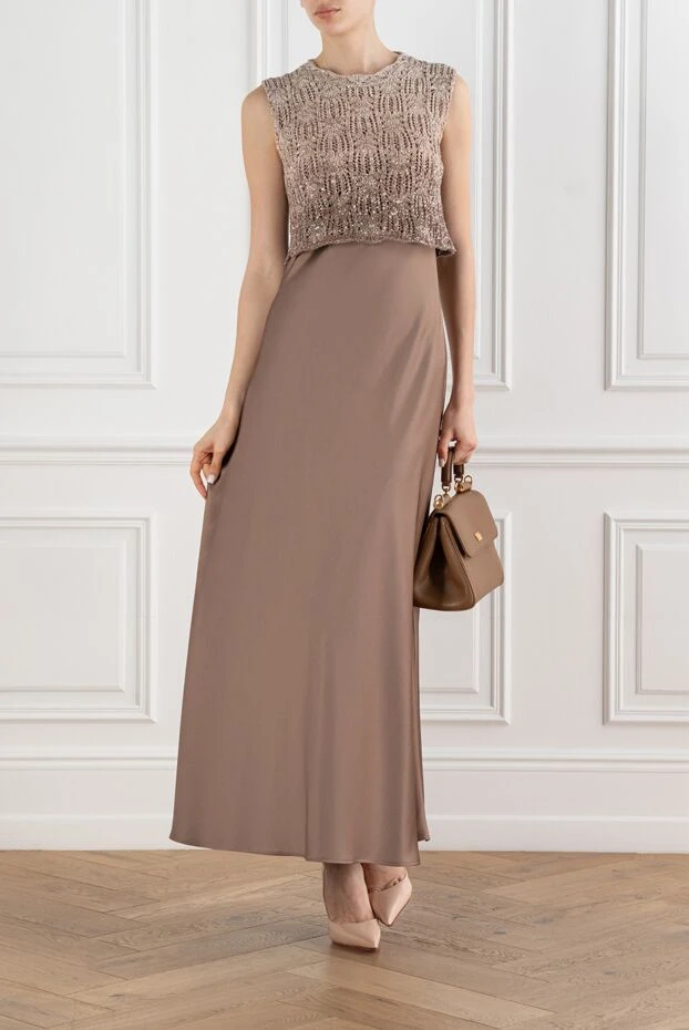 D.Exterior double-layered midi dress in powder pink 194196 - photo 2
