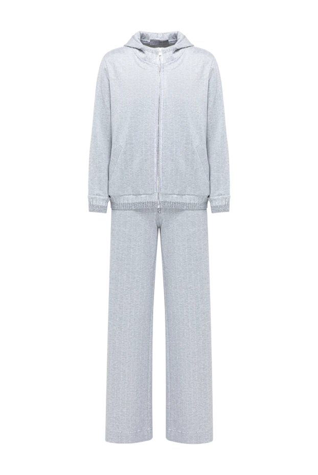 D.Exterior women's gray knitted zip-up hoodie suit with trousers 194207 - photo 1