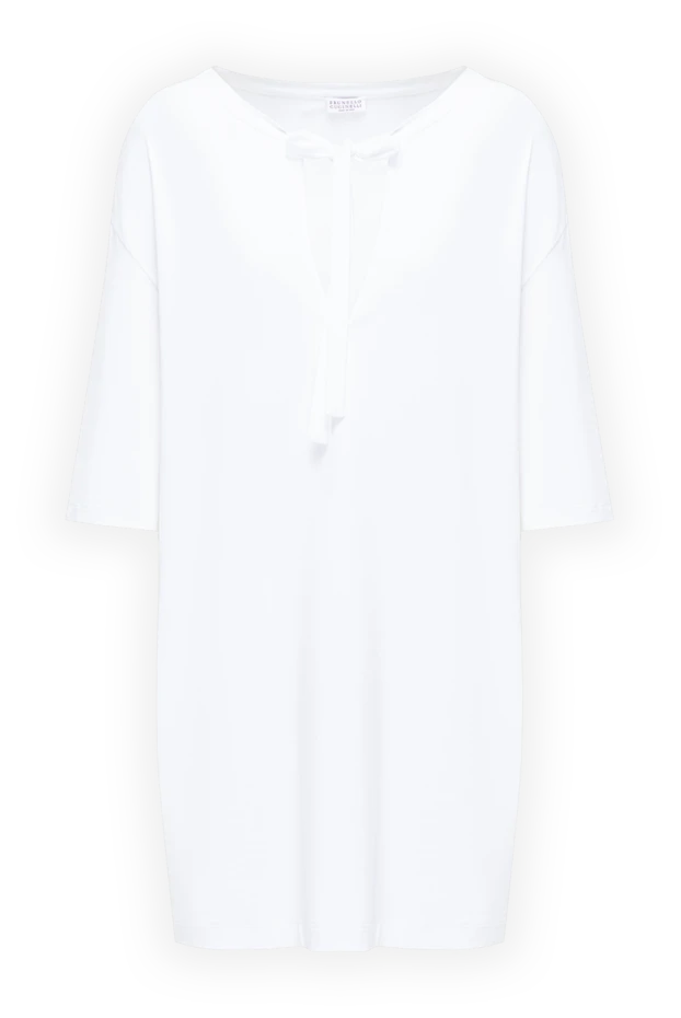 Brunello Cucinelli ақ түсті минималистикалық, кең, иыққа дейін түсетін көйлек 194244 - фото 1