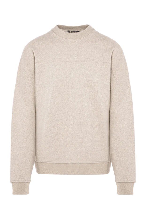 Beige melange sweatshirt made of soft, high-quality cotton - photo 1