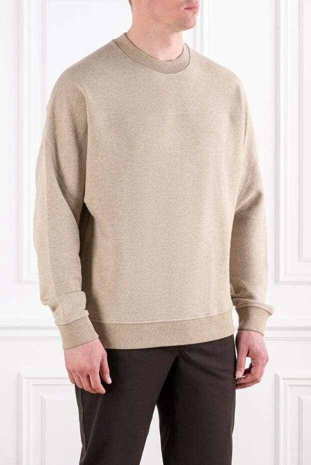 Loro Piana beige melange sweatshirt made of soft, high-quality cotton 194247 - photo 3