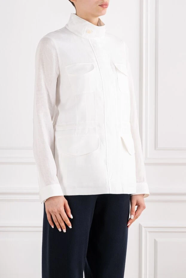 Loro Piana women's white linen traveller mini field jacket 194250 - photo 3