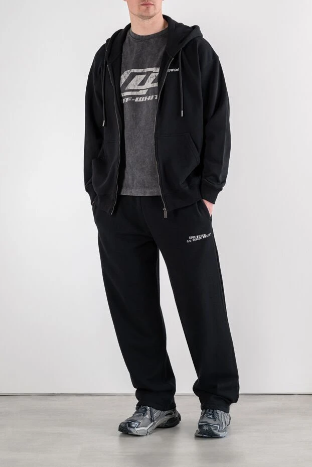 Off-White қара тоқылған костюм кең шалбармен 194254 - фото 2