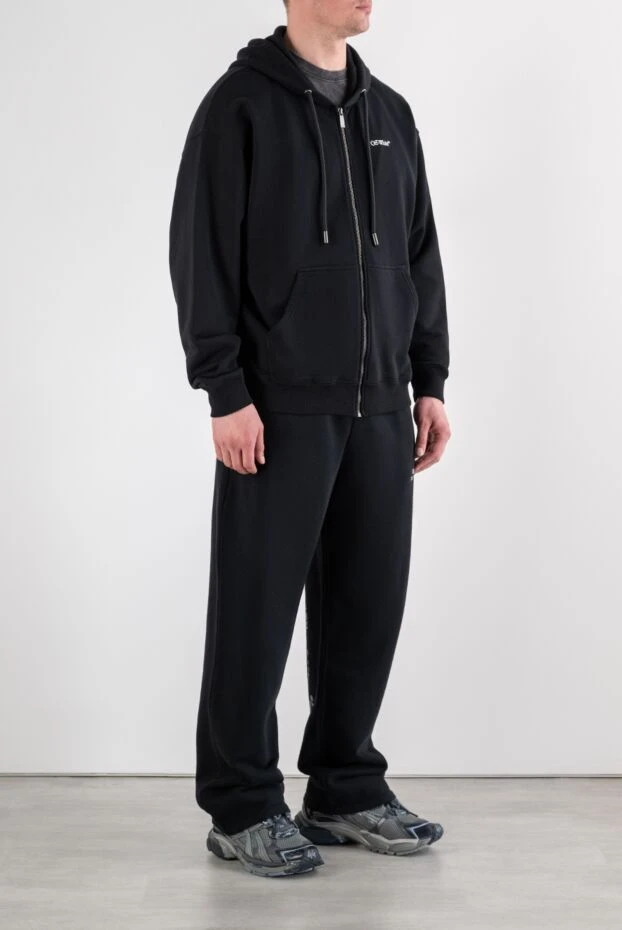 Off-White қара тоқылған костюм кең шалбармен 194254 - фото 3