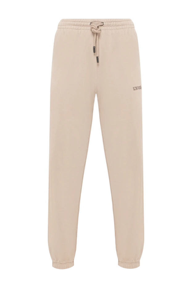 Off-White жұмсақ мақта жүнінен жасалған бежевый түсті спорттық шалбар 194255 - фото 1