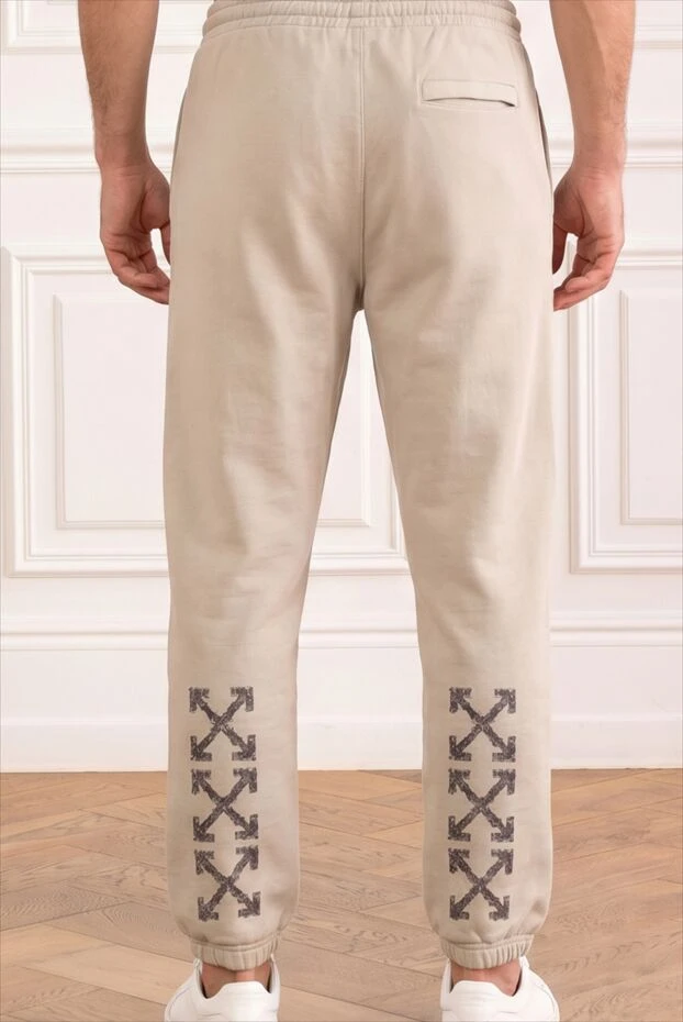 Off-White жұмсақ мақта жүнінен жасалған бежевый түсті спорттық шалбар 194255 - фото 2