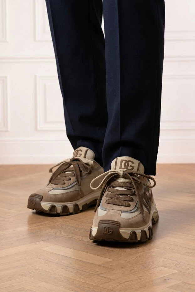 Dolce & Gabbana dg country road sneakers in nylon and calfskin in beige 194259 - photo 2