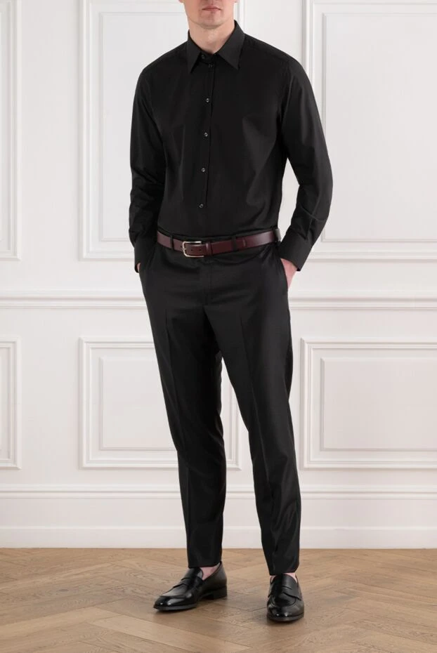 Dolce & Gabbana men's black cotton shirt with a classic fitted cut 194268 - photo 3