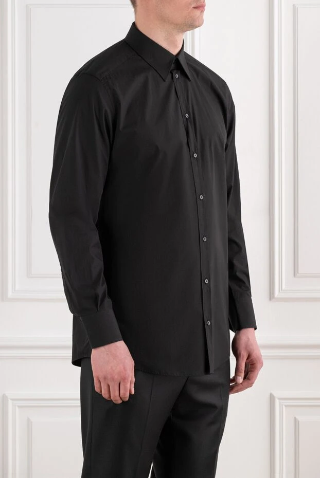 Dolce & Gabbana men's black cotton shirt with a classic fitted cut 194268 - photo 3