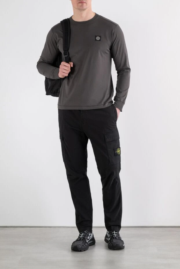 Dark gray long sleeve shirt with a miniature sewn-on patch - photo 2