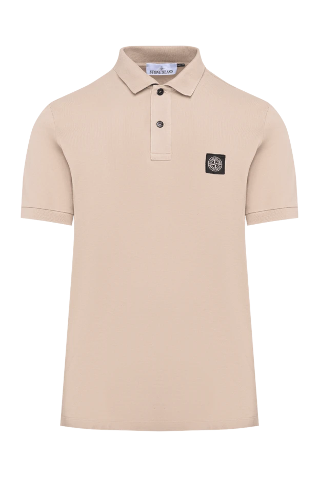 Stone Island compass патчы бар бежевый түсті қысқа жеңді поло жейдесі 194272 - фото 1