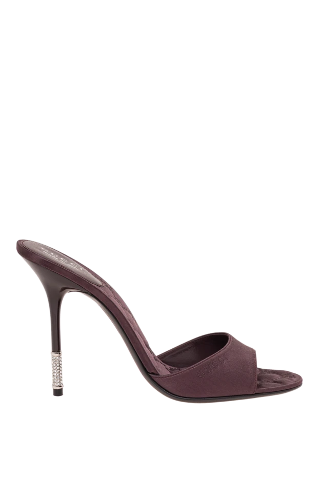 Gucci сатиновые босоножки с монограммой и инкрустированной шпилькой 194288 - фото 1