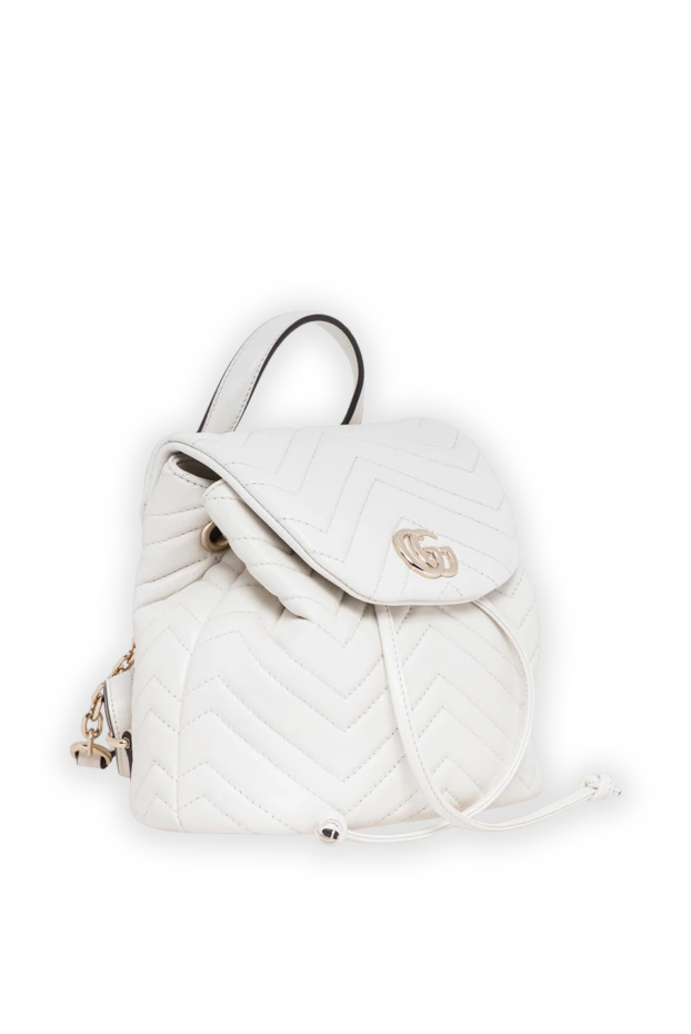 Gucci небольшой рюкзак gg marmont из кожи наппа белого цвета 194294 - фото 3
