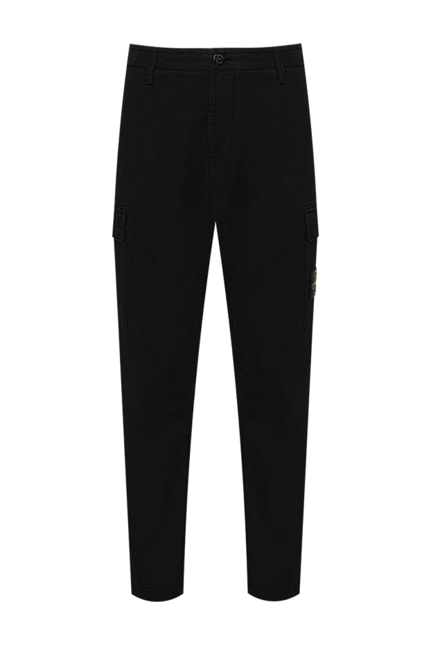 Stone Island брюки-карго из эластичного хлопкового твила черного цвета 194296 - фото 1