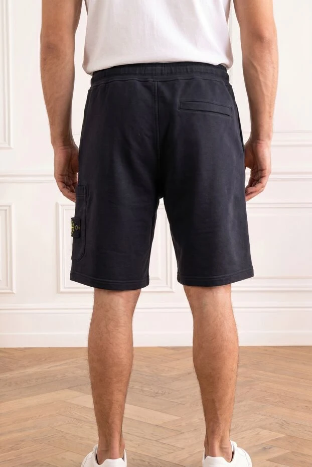 Stone Island черные хлопковые трикотажные шорты с карманом-карго 194306 - фото 2