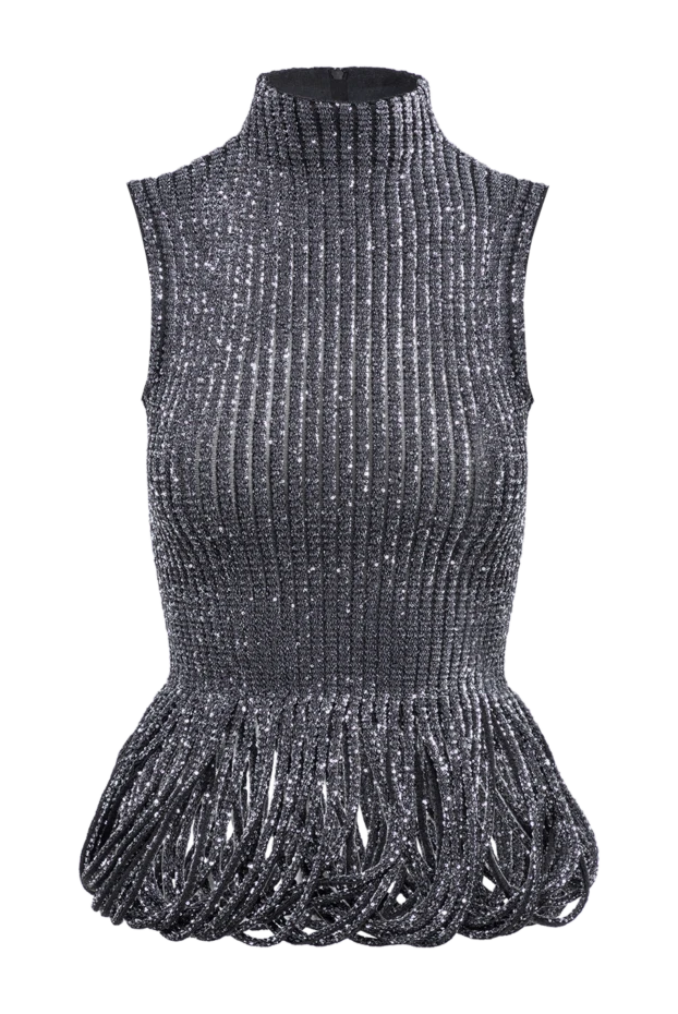 Alaia вечерний топ с фирменным рельефным плетением по нижнему краю 194356 - фото 1