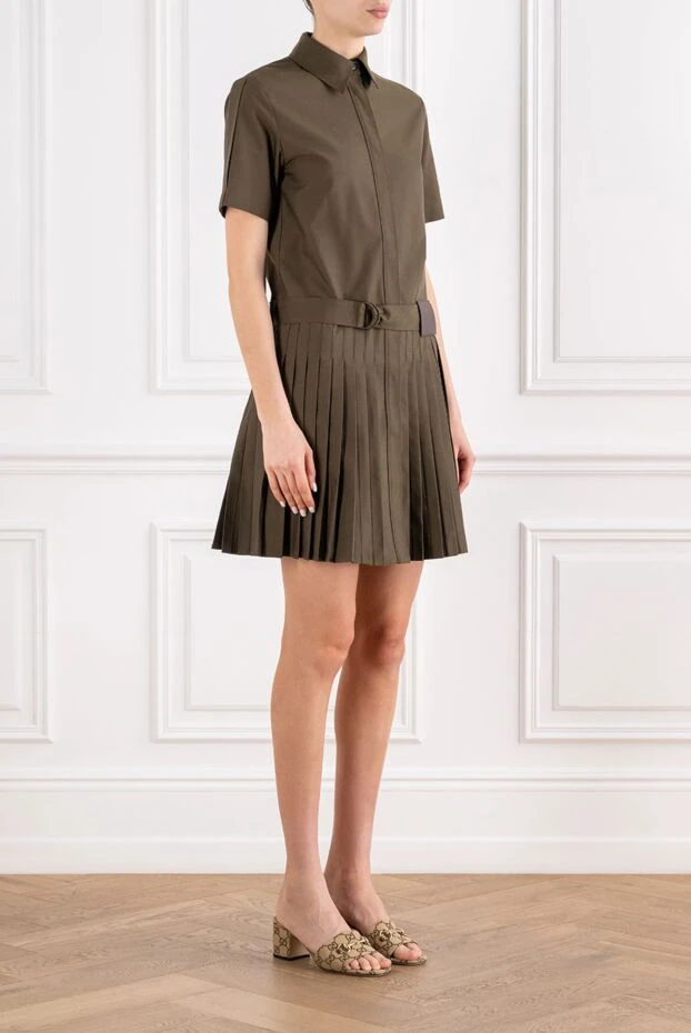 Loewe pleated dress made of green cotton blend fabric 194375 - photo 3