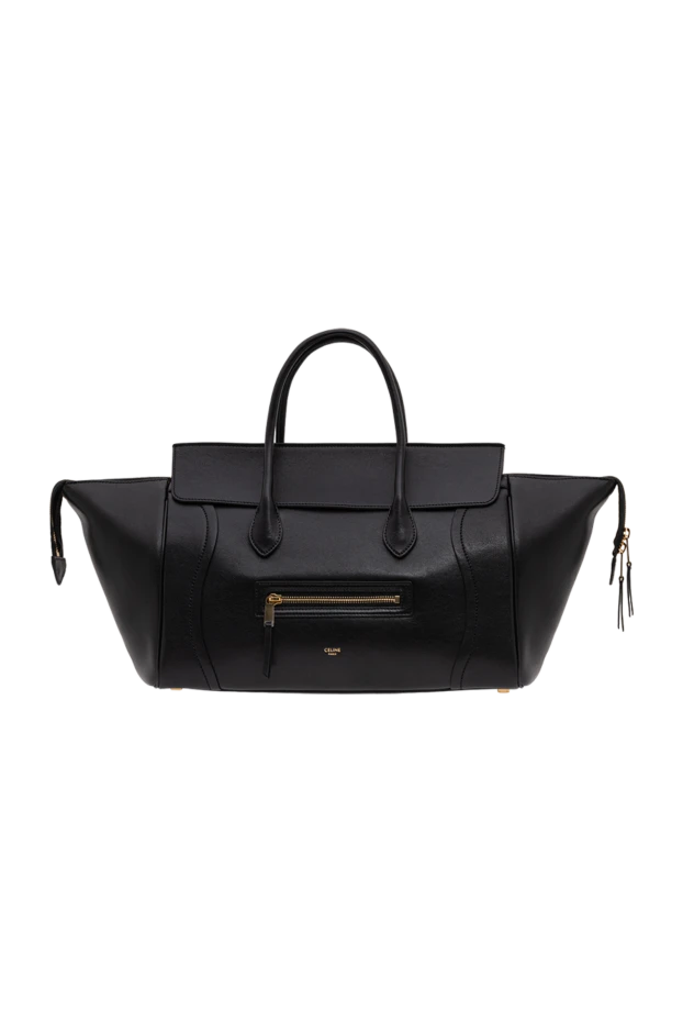 Celine жұмсақ жылтыр қара қой терісінен жасалған сөмке 194382 - фото 1