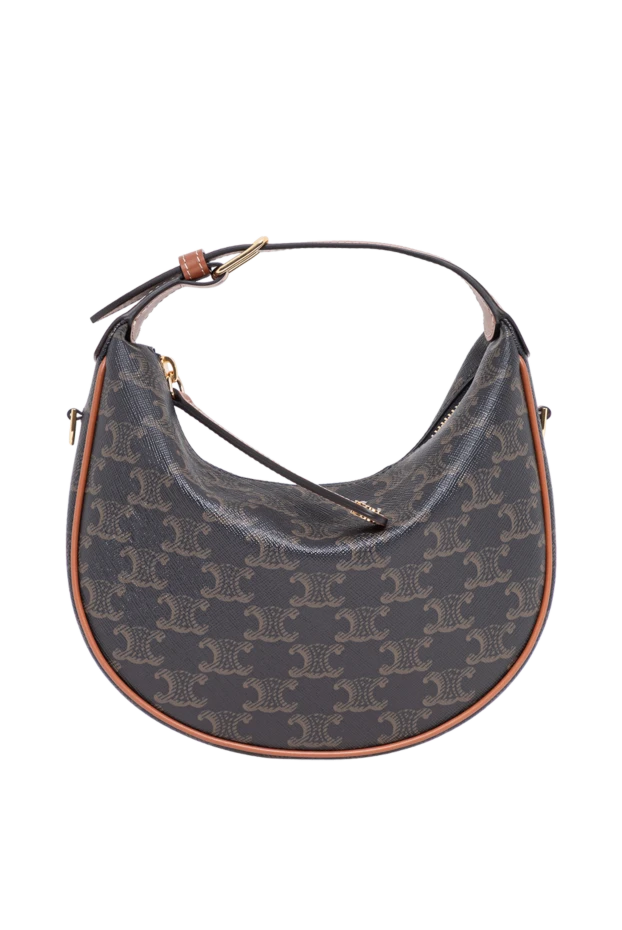 Celine бұзау терісімен әшекейленген lulu қоңыр түсті triomphe кенеп сөмкесі 194384 - фото 1