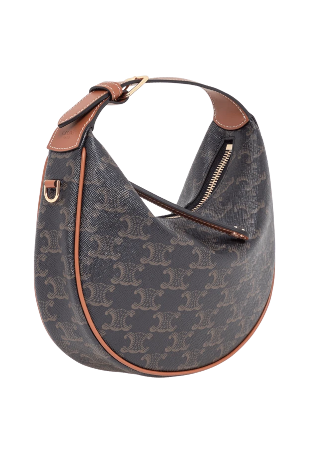 Celine бұзау терісімен әшекейленген lulu қоңыр түсті triomphe кенеп сөмкесі 194384 - фото 3