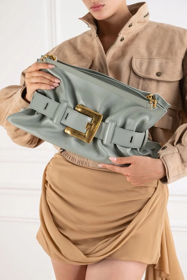 Anthem medium calfskin bag in lime green - photo 2