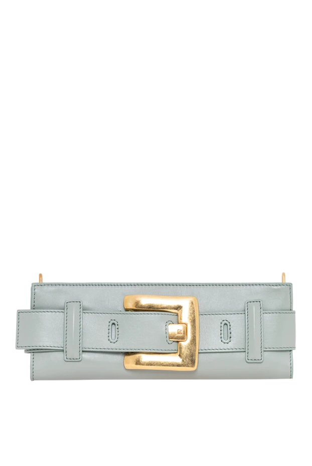 Anthem clutch in light green calfskin - photo 1