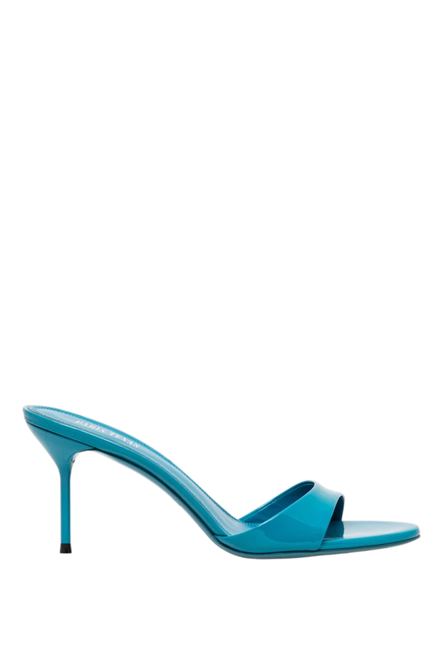 Paris Texas turquoise blue patent leather stiletto sandals with a round toe 194430 - photo 1